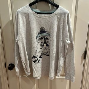 Thermal raccoon with coffee shirt 2X